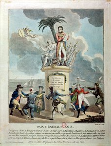 Allegoria Amiensin rauhasta, 1802 (värikaiverrus) tekijältä French School