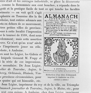 Michel de Nostradamen (Nostradamus) (1503-66) tekemä almanakka 1715 tekijältä French School