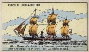 Amerikkalainen melahöyrylaiva Savannah (chromolitho) tekijältä French School