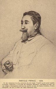 Anatole France (1844-1924), ranskalainen runoilija, toimittaja ja romaanikirjailija (litografia). tekijältä French School
