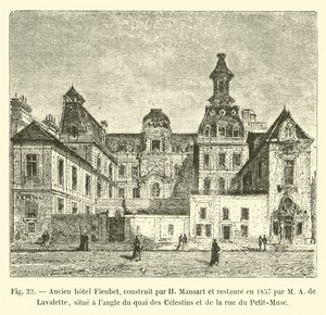 Entinen Fieubet-hotelli, jonka rakensi H Mansart ja kunnosti vuonna 1857 M A de Lavalette. Se sijaitsee Quai des Celestinsin ja Rue du Petit-Muscin kulmassa tekijältä French School
