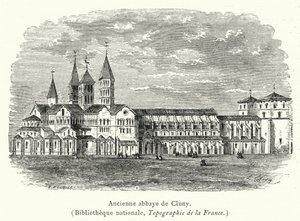 Clunyn entinen luostari (kaiverrus) tekijältä French School