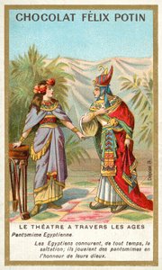 Muinaisen Egyptin pantomiimi (chromolitho) tekijältä French School