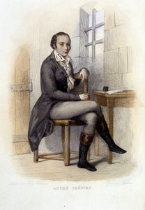 Andre Chenier (1762-1794), ranskalainen runoilija, Conciergessa - teoksessa "Le Plutarque francais", toim. Mennechet tekijältä French School
