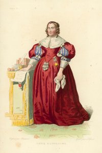Anne of Austria (värillinen kaiverrus) tekijältä French School