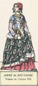 Anne Bretagnen, Kaarle VIII:n vaimo (värillinen kaiverrus) tekijältä French School