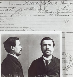 Francois Claudius Koenigsteinin antropometrinen muoto, niin kutsuttu Ravachol (1859-92), tekijältä French School