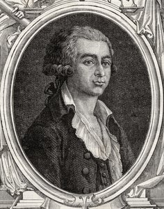 Antoine-Joseph Gorsas (1752-93) Louis Blancin (1811-82) teoksesta "Histoire de la Revolution Francaise" (kaiverrus) tekijältä French School
