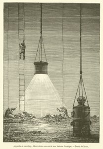 Pelastuslaitteet, Vedenalainen observatorio sähkölyhdyllä (kaiverrus) tekijältä French School