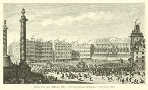 Kuningattaren saapuminen Hôtel de Villeen, Dauphinin syntymäpäiväjuhlat, 21. ja 23. tammikuuta 1782 tekijältä French School