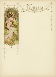 Art nouveau -design menuun tekijältä French School