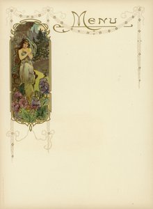Art nouveau -design menuun tekijältä French School