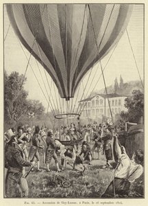 Gay-Lussacin taivaaseenastuminen, Pariisissa, 16. syyskuuta 1804 (kaiverrus) tekijältä French School