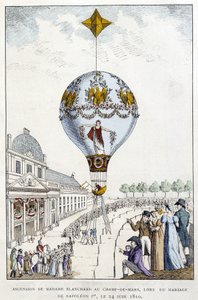 Madame de Blanchardin taivaaseenastuminen Champs-de-Marsiin Napoleonin häissä 1. kesäkuuta 24. tekijältä French School