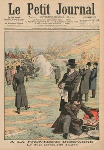 Espanjan rajalla, kaksintaistelu Paul Derouleden ja Jean Jauresin välillä, kuva Le Petit Journalista, Supplement illustre, 18. joulukuuta 1904