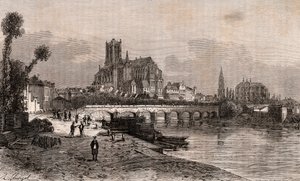 Auxerre - Bourgogne-Franche-Comte - kaiverrus V.A. Malt-Brownin kirjaan "La France illustrée: maantiede, historia, tilastohallinto". 1884 tekijältä French School