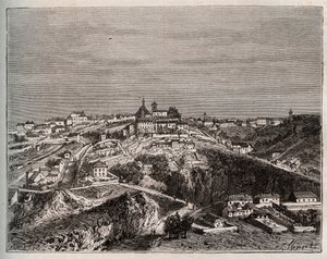 Avallon - Bourgogne-Franche-Comte - kaiverrus V.A. Malt-Brownin kirjaan "La France illustrée: maantiede, historia, tilastohallinto". 1884 tekijältä French School