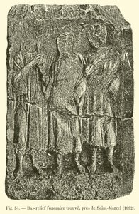 Hautajaisten bareljeefi löydetty lähellä Saint-Marcelia, 1882 tekijältä French School