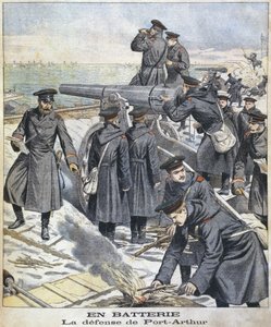 Akku, Port Arthurin puolustus, kuvitus le Petit Journalista: Supplement Illustre, 27. maaliskuuta 1904 tekijältä French School