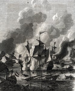 Lagosin taistelu oli meritaistelua yhdeksänvuotisen sodan aikana 27. kesäkuuta 1693 (kaiverrus) tekijältä French School