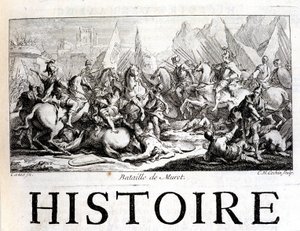 Muretin taistelu 12. syyskuuta 1213 - Joseph Vaisseten teoksessa "Languedocin yleinen historia", Pariisi tekijältä French School