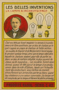 Kaunis keksintökortti, hehkulamput tekijältä French School