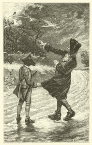 Benjamin Franklin lennättää leijaansa (kaiverrus) tekijältä French School