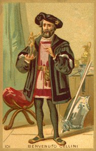 Benvenuto Cellini, italialainen taiteilija (chromolitho) tekijältä French School