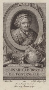 Bernard Le Bovier de Fontenelle, ranskalainen kirjailija (kaiverrus) tekijältä French School
