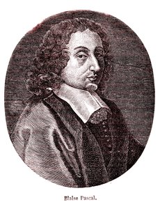 Blaise Pascal, ranskalainen matemaatikko, filosofi, fyysikko ja teologi. 1865 (kaiverrus) tekijältä French School