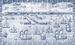 Dunkerquen pommitus 11. elokuuta 1695 (keraaminen) tekijältä French School