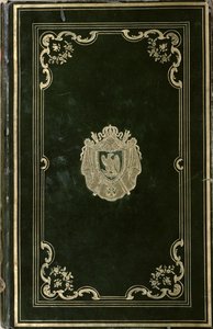 Kirjasidonta, jossa on Napoleon Bonaparten (1769-1821) vaakuna (vihreä nahka ja kulta) tekijältä French School