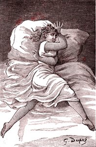 Rajoitettu hysteria. 1887 (kaiverrus) tekijältä French School