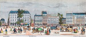 Boulevard Poissonnieren eteläpuoli - Rue du Sentier - Rue Saint Fiacre - Kaiverrus "Tableau-de-Paris" Edmond Texier 1852 tekijältä French School