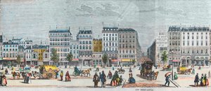 Boulevard Saint-Denis eteläpuoli - Rue Saint Martin - Kaiverrus "Tableau-de-Paris" Edmond Texier 1852 tekijältä French School