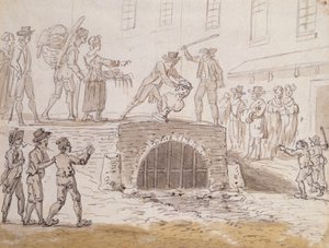 Viemäriin heitetty Maratin rintakuva, 5. helmikuuta 1795 (akvarelli paperille) tekijältä French School