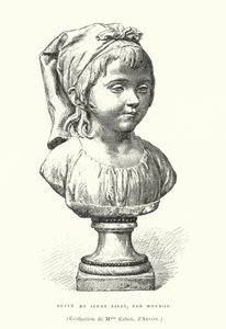 Nuoren tytön rintakuva, ranskalainen kuvanveistäjä Jean-Antoine Houdon, 1700-luvun loppu tai 1800-luvun alku (kaiverrus) tekijältä French School