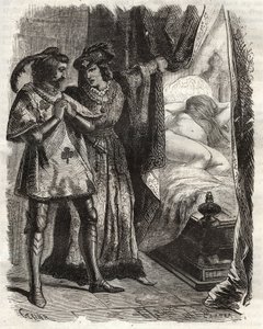 Nostamalla ovea hän näytti miehelle oman vaimonsa makaavan alasti. Louis I Valois Orleansin herttua (1372-1407) sai Raoul d