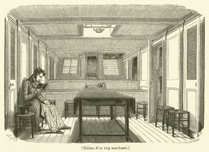 Kauppalaivan hytti (kaiverrus) tekijältä French School