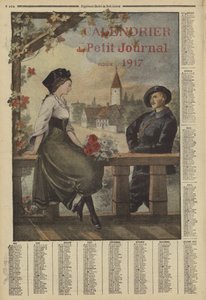 Kalenteri vuodelle 1917 (värillinen litografia) tekijältä French School