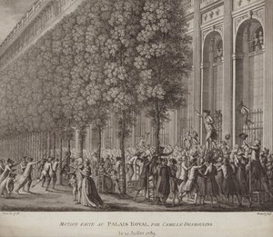 Camille Desmoulins kutsuu aseita Pariisin Palais Royalin ihmisille tekijältä French School
