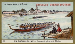 Kanoottikilpailu Mythossa, Cochinchinassa (chromolitho) tekijältä French School