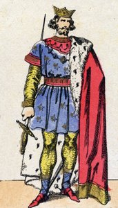 Capetian-dynastia: Ludvig VIII:n muotokuva, nimeltään Leijona (1187-1226), frankkien kuningas vuosina 1223-1226. Epinaalikuvaus 1800-luvun lopulta. Yksityinen kokoelma. tekijältä French School