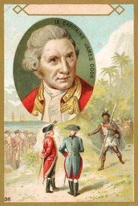 Kapteeni James Cook, englantilainen tutkimusmatkailija (chromolitho) tekijältä French School