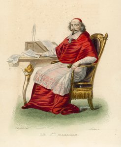 Cardinal Mazarin (värillinen kaiverrus) tekijältä French School