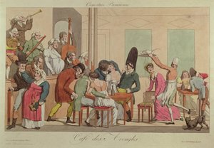 Karikatyyri Cafe des Aveuglesista, noin 1800 tekijältä French School