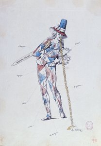 Karikatyyri satiirisoi ranskalaisia aristokraattisia siirtolaisia, n. 1792 tekijältä French School