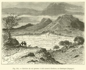 Avokuolalouhos Cardonessa, Kataloniassa, Espanjassa (kaiverrus) tekijältä French School