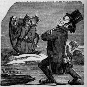 Caricatura del compositor alemany Richard Wagner (1813-1883) finlandès tekijältä French School