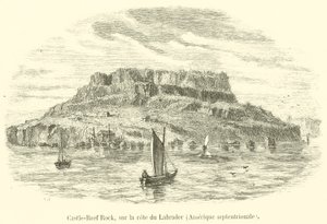 Castle-Reef Rock, Labradorin rannikolla, Pohjois-Amerikassa (kaiverrus) tekijältä French School